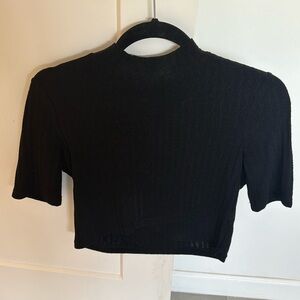 Black sweater crop top